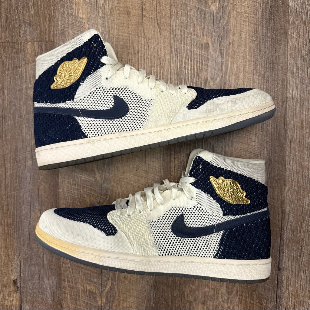 Air Jordan 1 Retro High Og Flyknit Re2pect Derek Jeter Navy Blue White